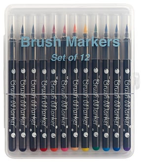 Brush Markers Multi-Colored Set of 12