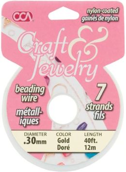 Craft & Jewelry 7-Strand Beading Wire .3mm 40ft/Pkg-Gold