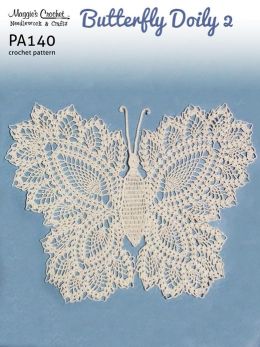 PA140-R Butterfly Doily 2 Crochet Pattern Maggie Weldon