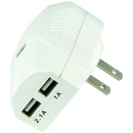 Dual USB Home Charger for iPad in White
