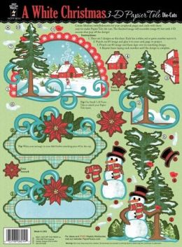 Hot Off The Press 123321 3-D Papier Tole Die-Cuts-White Christmas - Pack of 4