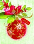 Product Image. Title: Glitter Ornament With Holly Christmas Boxed Card
