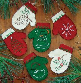 Mittens Ornament Kit-Set Of Six