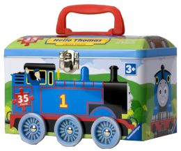 Hello Thomas 35 Piece Puzzle in a Tin on Wheels