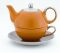 Siena Orange & Light Grey Tea for One, 14 oz