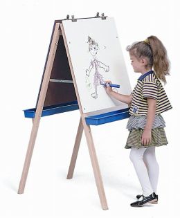 Adjustable Easel w/Chalk & Write/Wipe Boards