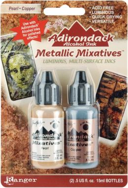 Adirondack Alcohol Ink Metallic Mixatives .5 Ounce 2/Pkg-Pearl & Copper