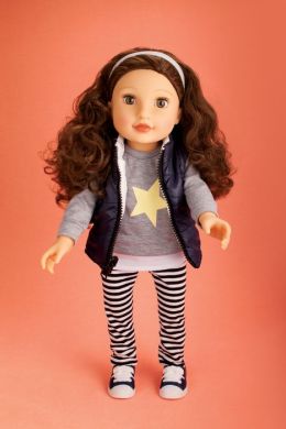 doll with brown hair and brown eyes