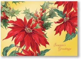 POINSETTIA GOLD FOIL CHRISTMAS BOXED CARD