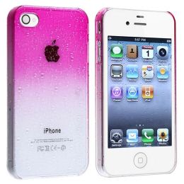 BasAcc - Snap-on Case compatible with Apple&reg; iPhone&reg; 4 / 4S , Clear Hot Pink Waterdrop