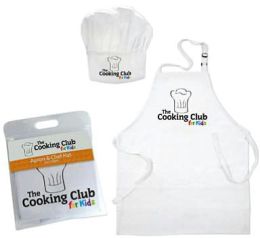 The Cooking Club for Kids Apron & Hat  - White  Ages 8-12