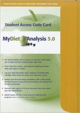 MyDietAnalysis Student Access Code Card Pearson