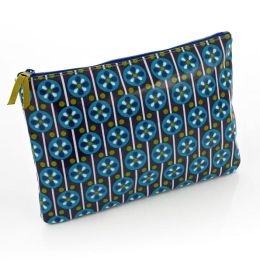Jonathan Adler Meadow Mosaic Blue Teal Accessory Pouch (7x10)