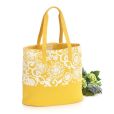 Product Image. Title: Yellow Marakesh Floral Spring Canvas Tote Bag (16x7x14)