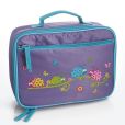 Product Image. Title: Lady Bug Lilac Square Zippered Lunch Tote (10 x 8 x 3.5)