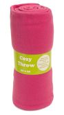 Product Image. Title: Hot Pink with Blue Stitching Microfiber Fleece Throw 50" x 60"