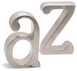 Satin Finish A to Z Bookends (Set of 2)