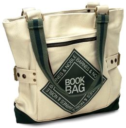 Barnes  Noble Natural  Green Canvas Book Bag with Logo