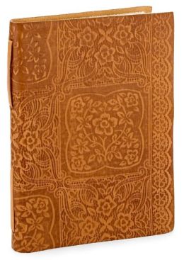 Floral Lace Squares Tan Italian leather Lined Journal ( 6