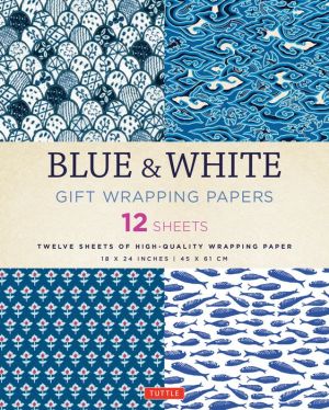 Blue & White Gift Wrapping Papers: 12 Sheets of High-Quality 18 x 24 inch Wrapping Paper