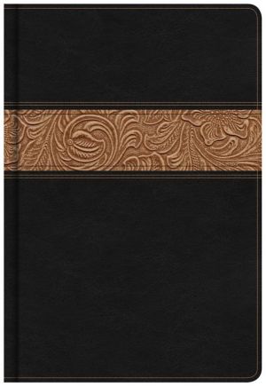 KJV Reader's Bible, Black/Brown Tooled LeatherTouch