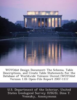 WOVOdat Design Document: The Schema, Table Descriptions, and Create Table Statements for the Database of Worldwide Volcanic Unrest (WOVOdat Version 1.0): Open-File Report 2007-1117