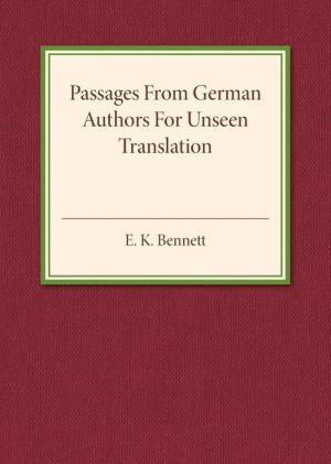 Passages from German Authors for Unseen Translation