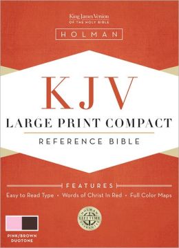 KJV Large Print Compact Bible - Pink/Brown Simulated Leather
