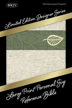 NKJV Large Print Personal Size Reference Bible, Designer Series, Linen Leaves, LeatherTouch