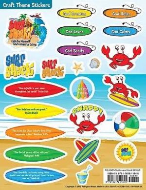 Vacation Bible School (VBS) 2016 Surf Shack Craft Theme Stickers (Pkg of 12): Catch the Wave of God's Amazing Love