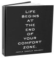 Product Image. Title: Life Begins At The End of Your Comfort Zone Bound Lined Journal 8X8