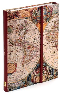 Old World Map Journal with Magnetic Flap 8.25 x 6.5