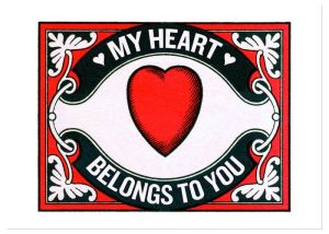 Heart Matchbox Label Anniversary Greeting Card