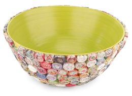 Recycled Paper Spirals Bowl - Green