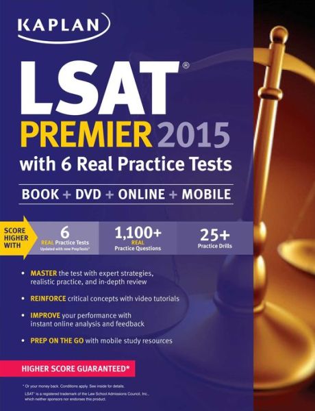 Kaplan LSAT Premier 2015 with 6 Real Practice Tests: Book + DVD + Online + Mobile