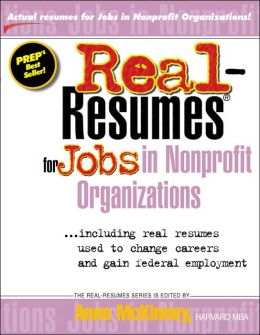 Real-Resumes for Jobs in Nonprofit Organizations