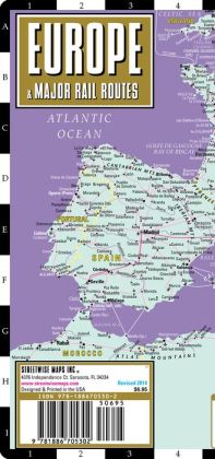 Streetwise Europe Rail Map - Laminated Railroad Map of Europe - Folding Pocket Size Travel Map / Edition 2012