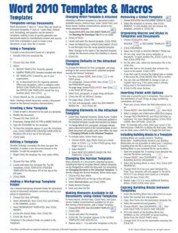 Microsoft Word Template Quick Reference Guide