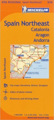 Michelin Spain: Northeast Catalunya, Aragon, Andorra, Map 574