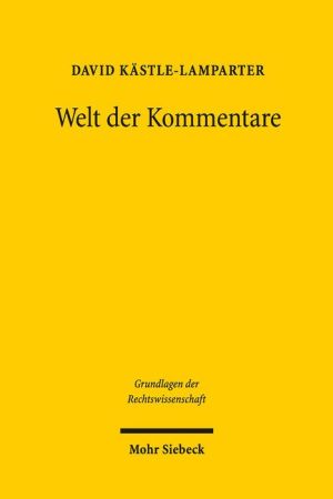 Welt der Kommentare: 'Struktur, Funktion und Stellenwert juristischer Kommentare in Geschichte und Gegenwart'