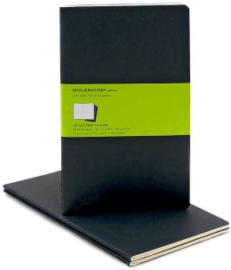 Moleskine Cahier Black Large Plain Journal, Set of 3