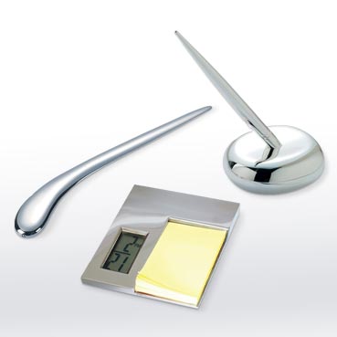 3 Piece Silver Desk Set